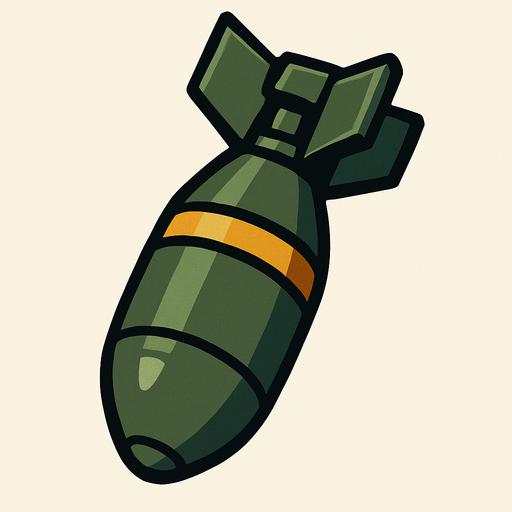 uçak bombası resmi.
In-Game asset.  2d.  High contrast.  No shadows