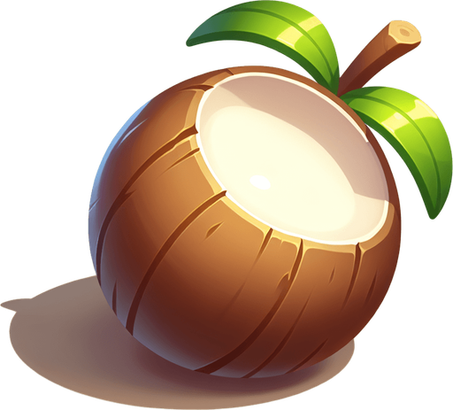 coconuit.
Single Game Texture. In-Game asset. 2d. Blank background. High contrast. No shadows.