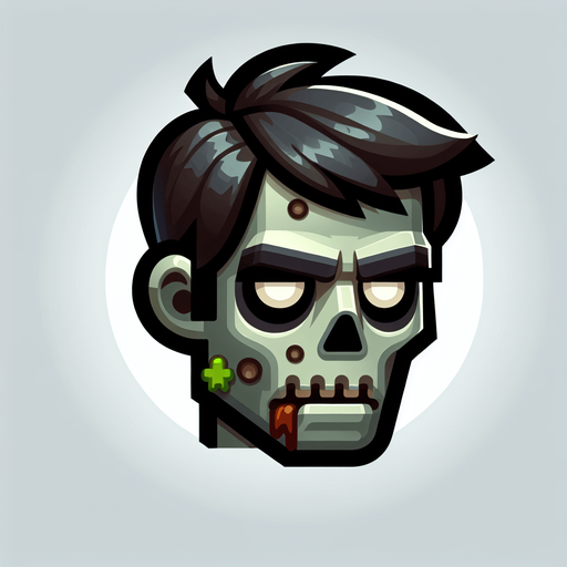 Make a person looking like a zombies.
Single Game Texture. In-Game asset. 2d. Blank background. High contrast. No shadows.