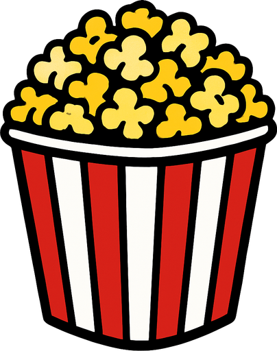 cubo de palomitas.
In-Game asset.  2d.  High contrast.  No shadows