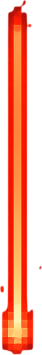 A bright red laser beam for a 2D arcade breakout game.
It should be a narrow vertical beam, glowing with energy and fading slightly toward the tip.
Style: pixel-art or retro arcade effect.
Straight line, no curve.
Transparent background, top-down view.
Use neon red with a light glow.
Resolution: 16x64 px or 32x128 px..
In-Game asset.  2d.  High contrast.  No shadows