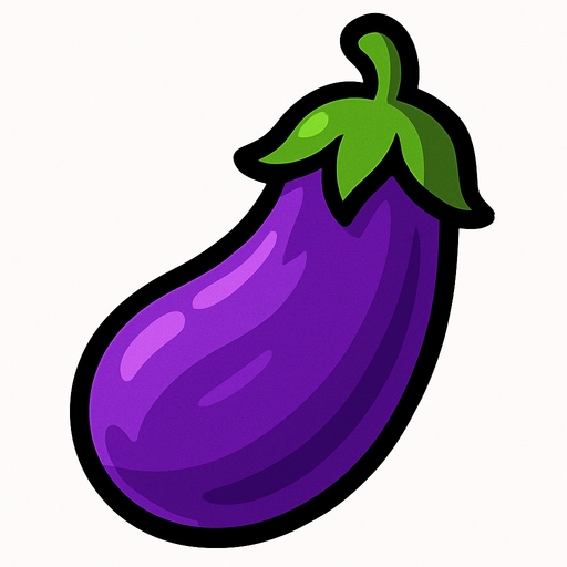 eggplant,purple.
In-Game asset.  2d.  High contrast.  No shadows