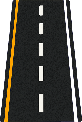 Asfalt bir maşın yolu.
In-Game asset.  2d.  High contrast.  No shadows