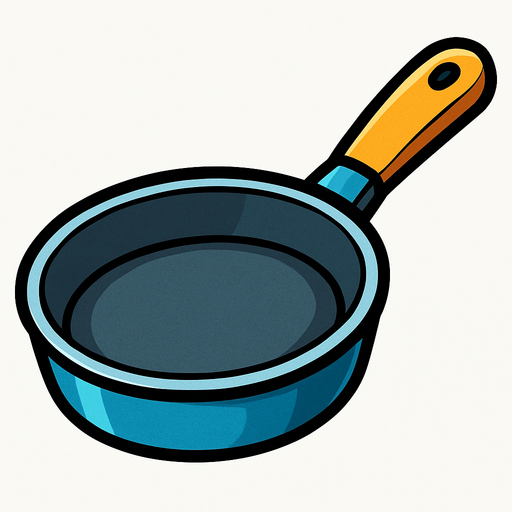 Frying pan.
In-Game asset.  2d.  High contrast.  No shadows