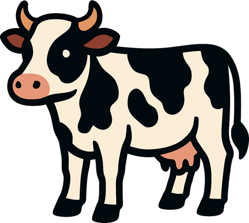 Pure cow.
In-Game asset.  2d.  High contrast.  No shadows