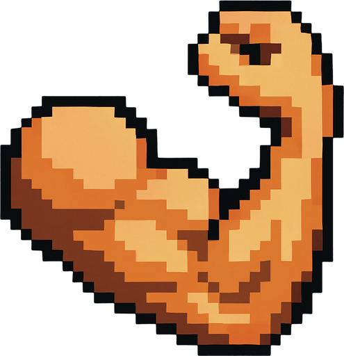 Pixel kaslı kol 2d kuş bakışı.
In-Game asset.  2d.  High contrast.  No shadows