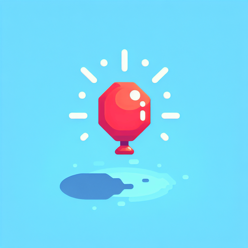 Simple Ballón pop.
Single Game Texture.  In-Game asset.  2d.  Blank background.  High contrast.  No shadows