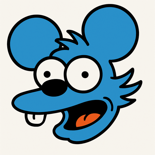 Itchy's head.
In-Game asset.  2d.  High contrast.  No shadows. Simpsons
