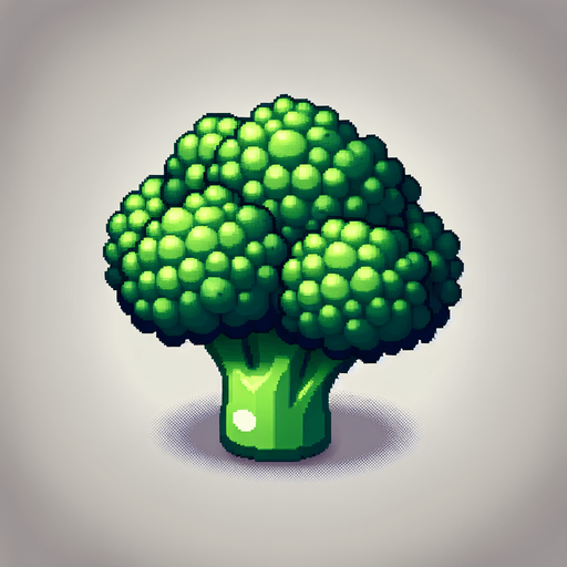 brocoli.
Single Game Texture. In-Game asset. 2d. Blank background. High contrast. No shadows.
