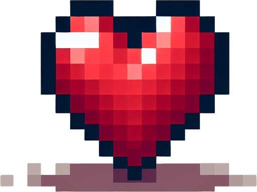 pixalated heart empty Single Game Texture. In-Game asset. 2d. Blank background. High contrast. No shadows.