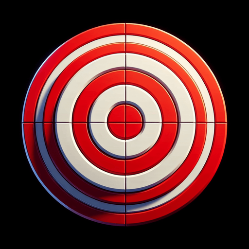 Red and white target.
Single Game Texture.  In-Game asset.  2d.  Blank background.  High contrast.  No shadows