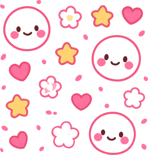 fond mignon kawaii rose.
In-Game asset.  2d.  High contrast.  No shadows