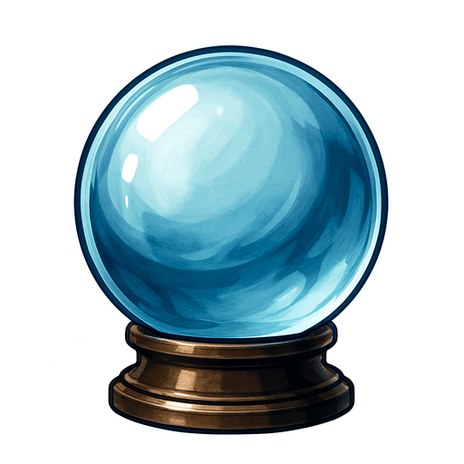 una bola de cristal ultra realista.
In-Game asset.  2d.  High contrast.  No shadows