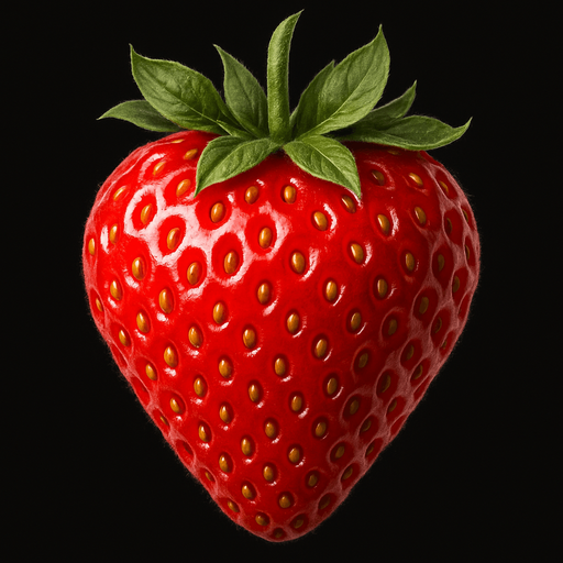 ultra realistic strawberry.
In-Game asset.  2d.  High contrast.  No shadows