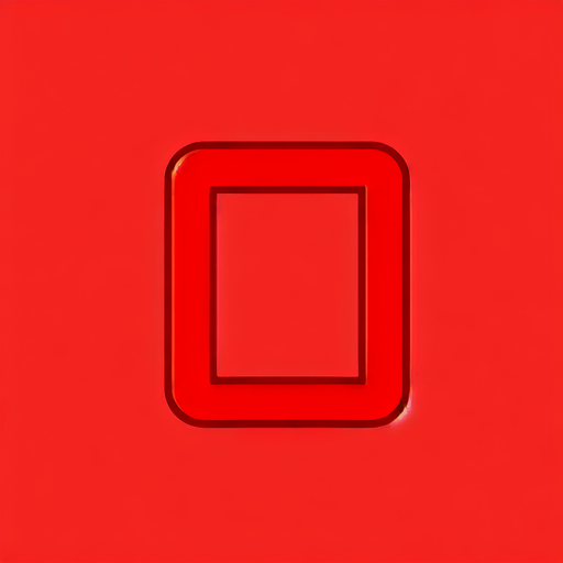 red rectangle with rounded corners.