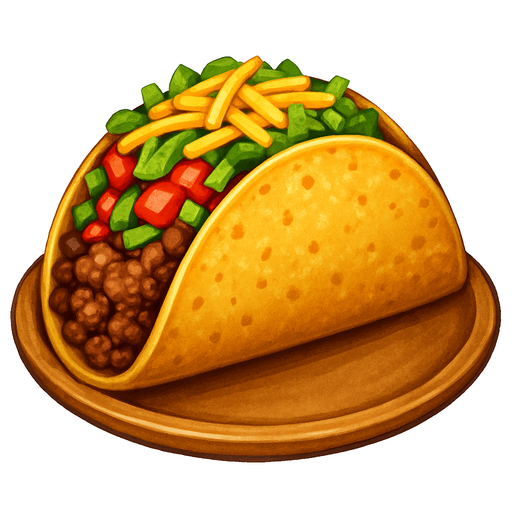 Tabakta Taco - Gerçekçi - Yazısız.
In-Game asset.  2d.  High contrast.  No shadows