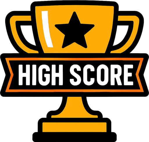 En yüksek skoru gösteren kupa logosu.
In-Game asset.  High contrast.  No shadows