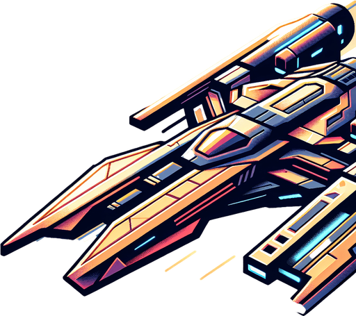 Hero Space Ship facing upwards.
2D art, game texture, blank background. Sprite sheet asset.
Design Guideline: The game's style is bright, high-quality vector graphics with sharp, clean lines and a modern aesthetic. Colors should be vivid and contrast well, emphasizing a futuristic, sleek feel. Textures are minimalistic, focusing on flat surfaces with subtle gradients for depth. Lighting effects are dynamic yet soft, enhancing the vibrancy without overpowering. Assets should look consistent, fitting a coherent, tech-savvy universe. Think 'sophisticated simplicity' for a futuristic, engaging spaceship game.