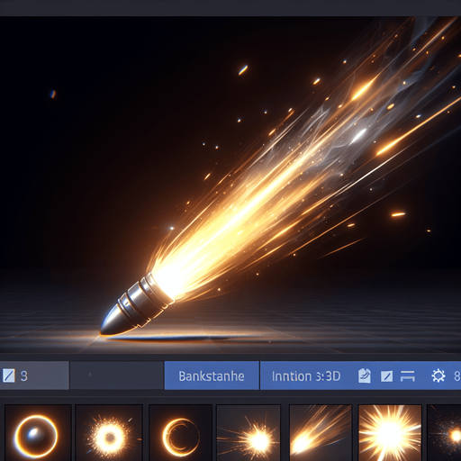 Add a subtle glow or energy trail to make bullets feel powerful.

Impact should create a small explosion effect or particle burst on collision..
Single Game Texture.  In-Game asset.  2d.  Blank background.  High contrast.  No shadows
