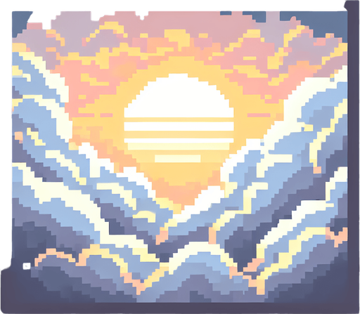 pixelart. a pale sunset cloud..
Single Game Texture. In-Game asset. 2d. Blank background. High contrast. No shadows.