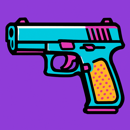 GUN.
In-Game asset.  2d.  High contrast.  No shadows