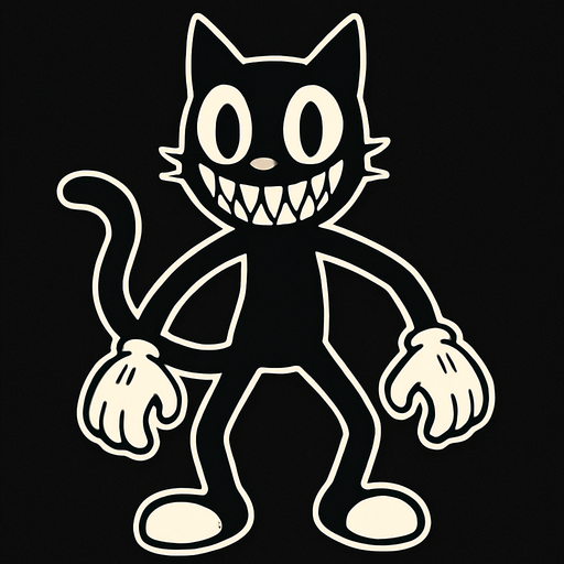 the scary cartoon cat.
In-Game asset.  2d.  High contrast.  No shadows