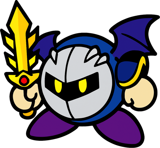 Meta Knight.
In-Game asset.  2d.  High contrast.  No shadows