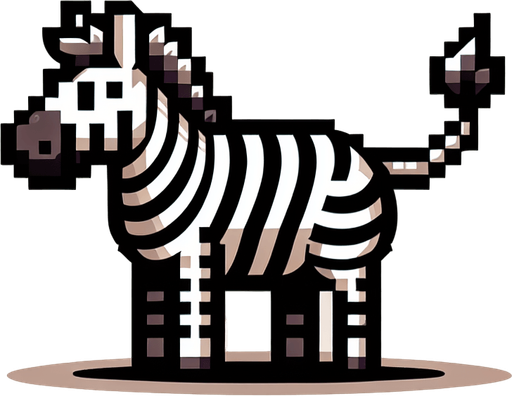 Zebra.
Single Game Texture.  In-Game asset.  2d.  Blank background.  No shadows