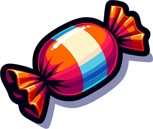 wraped candy classic.
Single Game Texture.  In-Game asset.  2d.  Blank background.  High contrast.  No shadows