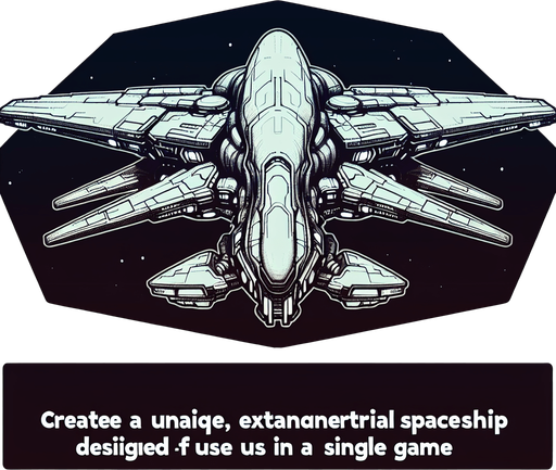 An evil alien spaceship big.
Single Game Texture.  In-Game asset.  2d.  Blank background.  High contrast.  No shadows
