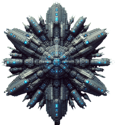 top down battle ship alien on space.
Single Game Texture.  space full of stars background