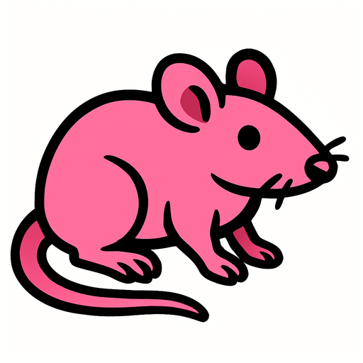 Pink rat.
In-Game asset.  2d.  High contrast.  No shadows
