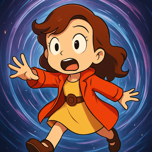 Little girl gets sucked into a wormhole back in time