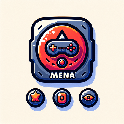 make a menu button logo.
Single Game Texture. In-Game asset. 2d. Blank background. High contrast. No shadows.