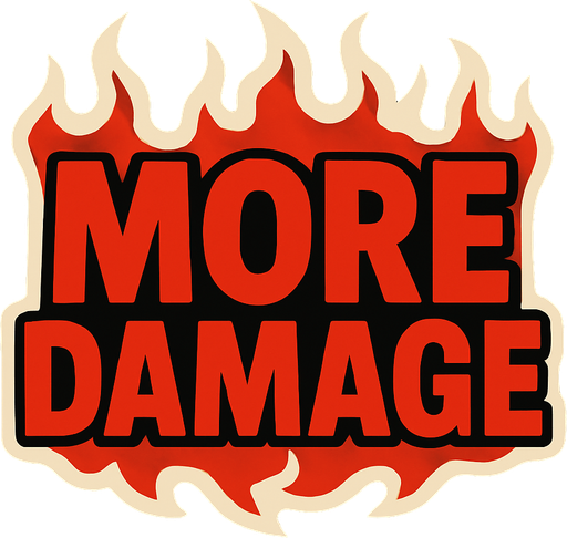 mas daño pero escrito en ingles.
In-Game asset.  2d.  High contrast.  No shadows