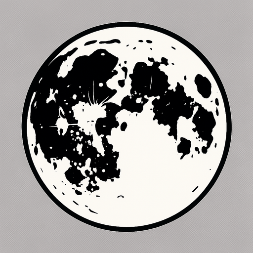white full moon.
In-Game asset.  2d.  High contrast.  No shadows