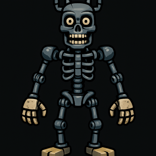 Endoesqueleto animatronico.
In-Game asset.  2d.  High contrast.  No shadows