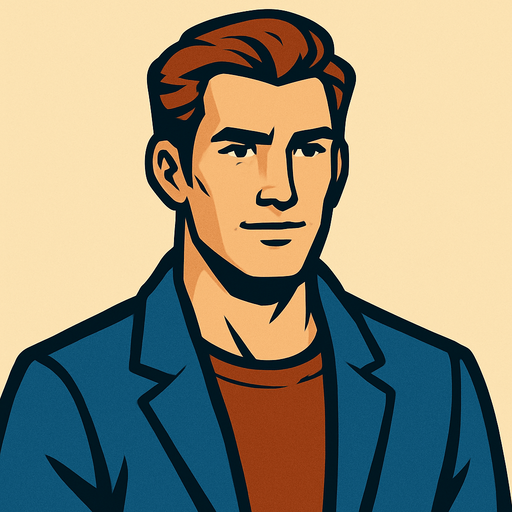 handsome man.
In-Game asset.  2d.  High contrast.  No shadows