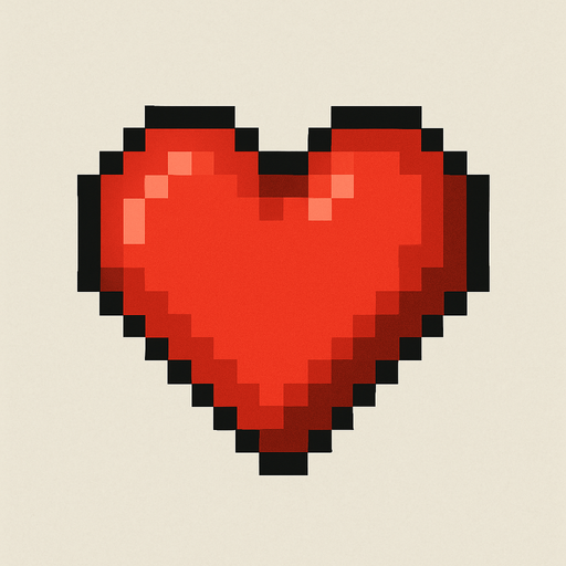 pixel art hearth icon.
In-Game asset.  2d.  High contrast.  No shadows