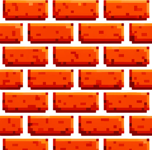 hd çözünrülükte atari tarzı tuğla duvar.
In-Game asset.  2d.  High contrast.  No shadows