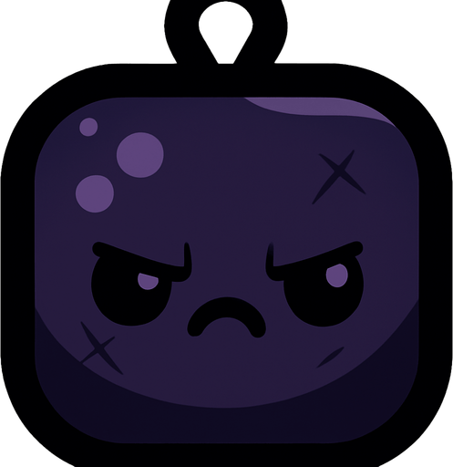 Bunun herşeyini aynı yap sadece rengini koyu siyah ve mor yap surat ifadesi de kızgın ve yüzünde küçük sıyrık ve kesikler olsun