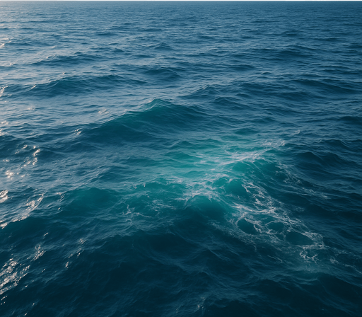 Photorealistic ocean, drone view