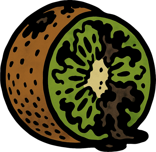 rotten kivi.
In-Game asset.  2d.  High contrast.  No shadows