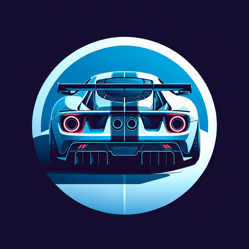 Back of blue and white colour Bugatti.
Single Game Texture. In-Game asset. 2d. Blank background. High contrast. No shadows.