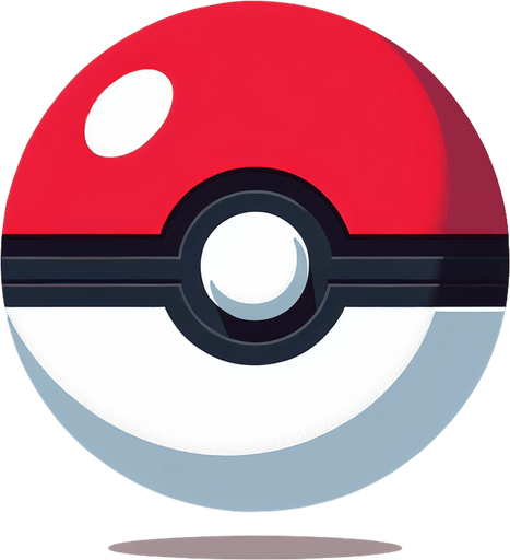 Generate an image of a Poké Ball  from Pokémon.
Single Game Texture. In-Game asset. 2d. Blank background. High contrast. No shadows.