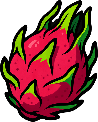 Uncut dragonfruit.
In-Game asset.  2d.  High contrast.  No shadows