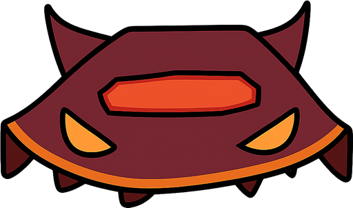 Enemy ship. No background. Transparent background. Blank background. No shadows. 2d. In-Game asset. flat