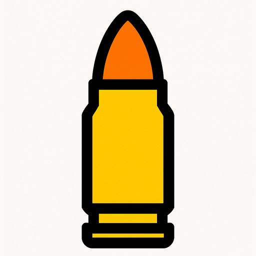 bullet.
In-Game asset.  2d.  High contrast.  No shadows
