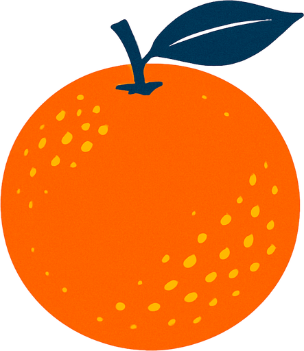 An orange.
2d.  High contrast.  No shadows