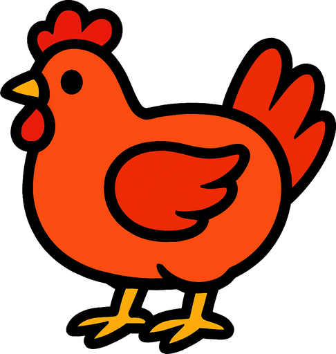 tavuk.
In-Game asset.  2d.  High contrast.  No shadows